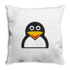 penguin face Throw Pillow