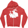 rude, rabbits humping,funny Zipper Hoodie
