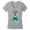 pizza shark graphic Women's V-Neck T-Shirt