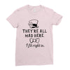 They're All Mad Here. I fit right in Ladies Fitted T-Shirt