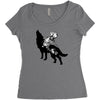 Wolf And Human Women's Triblend Scoop T-shirt