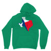 Eroded Texas Map With Flag Unisex Hoodie