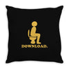 downloading poop Throw Pillow
