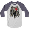 ribcage and heart 3/4 Sleeve Shirt