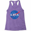 lies nasa logo Racerback Tank