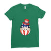 4th of July Peeking Baby Inside Egg Ladies Fitted T-Shirt