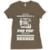 Never Underestimate A Pop Pop With An Engineer Degree Ladies Fitted T-Shirt