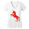 Unicorn Art Women's V-Neck T-Shirt