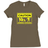 caution zombies crossing t shirt x large funny walking brains awesome Ladies Fitted T-Shirt
