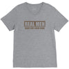 real men hunt for their food father's day hunting fishing funny V-Neck Tee