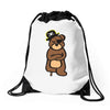 pirate bear Drawstring Bags