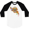 women's sugar skull purple 3/4 Sleeve Shirt