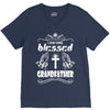 I Am One Blessed Grandfather V-Neck Tee