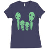 kodama family ghibli Ladies Fitted T-Shirt