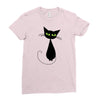 black cat idiot Ladies Fitted T-Shirt