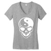 yin yang skull (2) Women's V-Neck T-Shirt