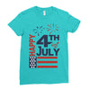 happy 4th of july Ladies Fitted T-Shirt