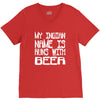 my indian name is runs with beer V-Neck Tee