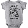 life is better by the camp fire (2) Baby Onesie
