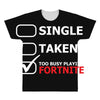 too busy playing fortnite White Logo All Over Men's T-shirt