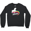 totally straight funny rainbow unicorn gay pride novelty fashion Crewneck Sweatshirt