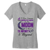 i love someone with pancreatic cancer to the moon &amp; back to infınıty Women's V-Neck T-Shirt