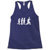 evolution of cricket white silhouette Racerback Tank