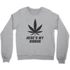 Support Melanoma Cancer Awareness With A Black Cannabis Leaf Crewneck Sweatshirt