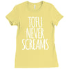 tofu never screams Ladies Fitted T-Shirt