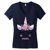 birthday unicorn family series mom Women's V-Neck T-Shirt