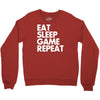 eat sleep game repeat Crewneck Sweatshirt