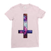 inverted galaxy cross funny  religion banter space fashion new Ladies Fitted T-Shirt