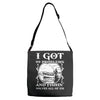99 problems   fishin' solves all of em Adjustable Strap Totes