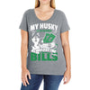 my husky is in charge! Ladies Curvy T-Shirt