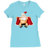 funny flashing naked nude christmas santa claus Ladies Fitted T-Shirt