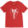 tuxedo wedding marriage prom holiday fancy dress cool geek nerd V-Neck Tee