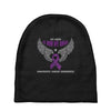 my hero is now my angel pancreatic cancer awareness Baby Beanies