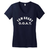 tom brady g.o.a.t. Women's V-Neck T-Shirt