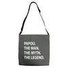 papou the man the myth the legend Adjustable Strap Totes