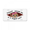 August Peeking Out Baby Girl License Plate