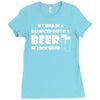 a balanced diet is a beer in each hand Ladies Fitted T-Shirt