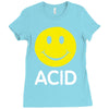 acid house smiley face 90's rave club hardcore party Ladies Fitted T-Shirt
