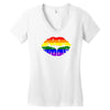 lips  rainbow lgbt gay culture Women's V-Neck T-Shirt