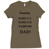 number one dad funny t shirt binary nerd geek tee s 3xl Ladies Fitted T-Shirt