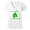 kiss me i't my birthday pi Women's V-Neck T-Shirt