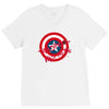 deadpool was here (captain america) V-Neck Tee