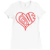 love heart outline valentine's day Ladies Fitted T-Shirt