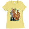 polygon fox graphic Ladies Fitted T-Shirt