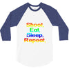 shoot eat sleep repeat gun 3/4 Sleeve Shirt