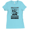 Never Underestimate A Papa With An Engineer Degree Ladies Fitted T-Shirt